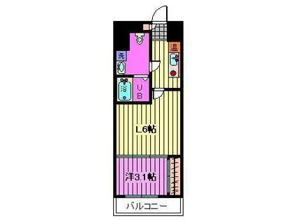 アクシーズタワー浦和岸町III(2K/9階)の間取り写真