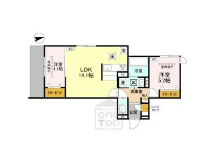 D-RESIDENCE東五百住町(2LDK/3階)の間取り写真