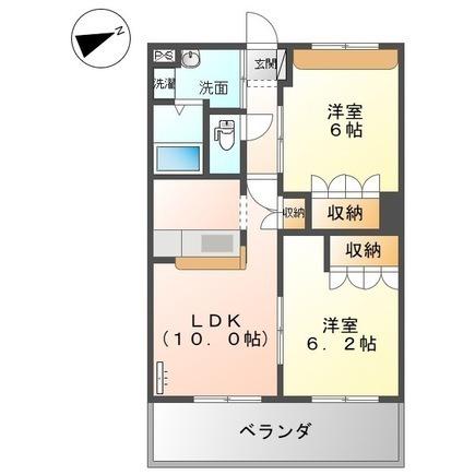 アルフィスタ トレ(2LDK/2階)の間取り写真