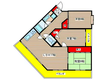 ラフィーネ静苑(3LDK/3階)の間取り写真