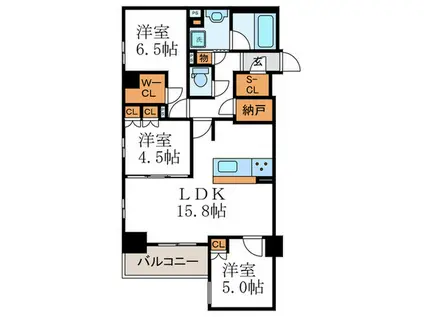 ウィルローズ京都御陵(3LDK/2階)の間取り写真