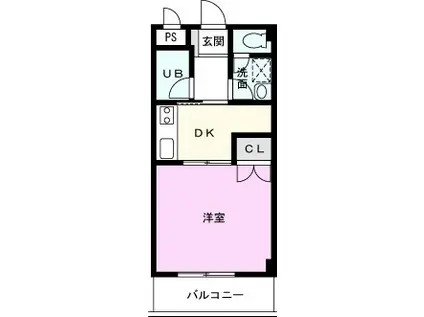 オネストビル(1K/3階)の間取り写真