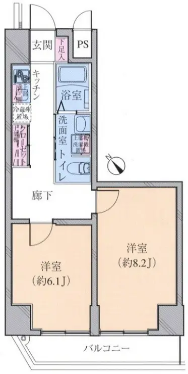 MUSICJOY根岸 9階階 間取り