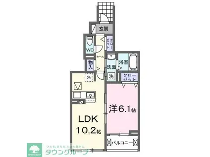 レジデンスM(1LDK/1階)の間取り写真