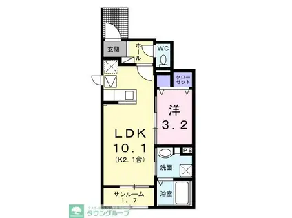 アルドーレ(1LDK/1階)の間取り写真