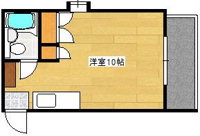 GREEN COURT(ワンルーム/3階)の間取り写真
