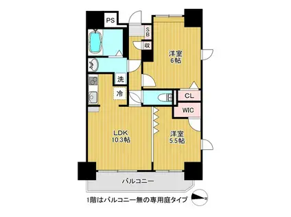 フォーシーズン開成山公園(2LDK/4階)の間取り写真