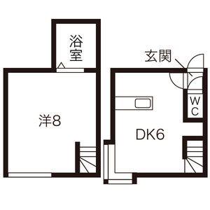 AMSN19(1LDK/1階)の間取り写真