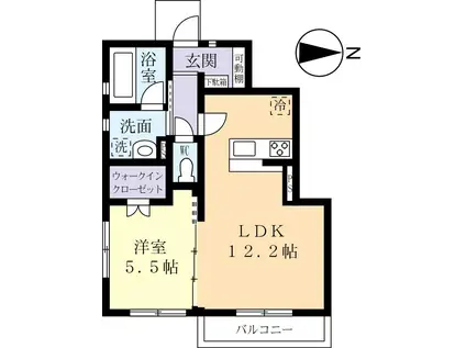NANOハウスII(1LDK/1階)の間取り写真