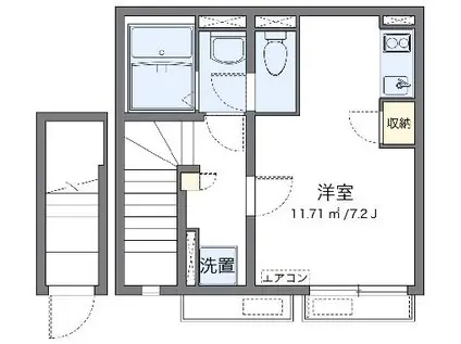 クレイノルミネスII(ワンルーム/2階)の間取り写真