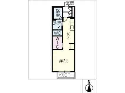 コンフォール(ワンルーム/1階)の間取り写真