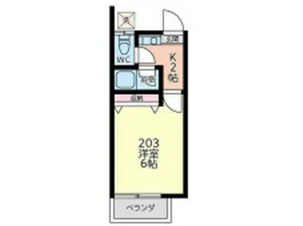 第8匠優アパート(1K/2階)の間取り写真