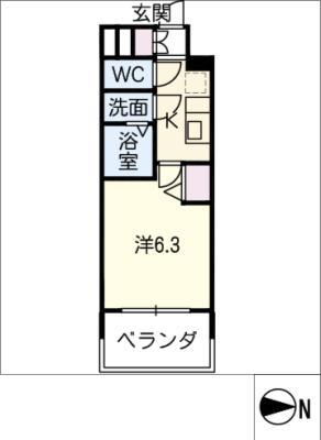 ファステート東別院シュプール(1K/6階)の間取り写真
