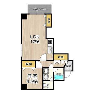 CITY SPIRE難波プレミア(1LDK/8階)の間取り写真