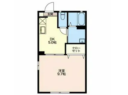 パストラル新光町棟(1DK/2階)の間取り写真