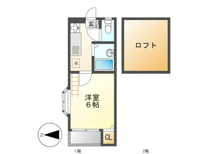 TYK 名駅南(1K/2階)の間取り写真