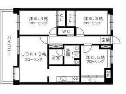 メゾン・ド・聖(3LDK/5階)の間取り写真