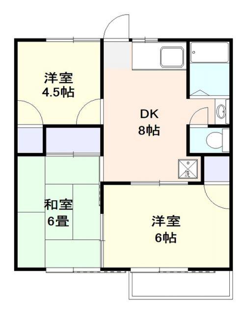 平成ハイツ(3DK/2階)の間取り写真