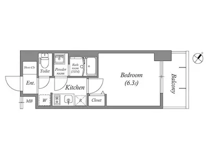 アドバンス名古屋シュテルン(1K/9階)の間取り写真