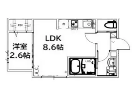 KEIAI RESIDENCE 久米川II(1LDK/3階)の間取り写真