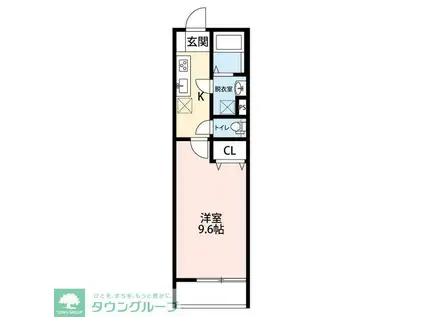 ジュネ北上尾(1K/1階)の間取り写真