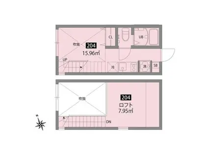 チトフナアパートメント 2F(ワンルーム/2階)の間取り写真