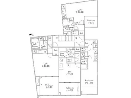 FONS LUCIS IZUMI(1LDK/2階)の間取り写真