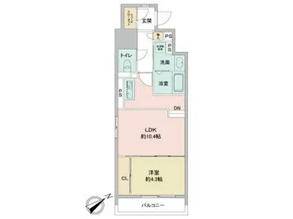 ドゥーエ千種(1LDK/11階)の間取り写真