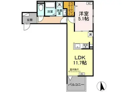 セレスティア東向島(1LDK/2階)の間取り写真