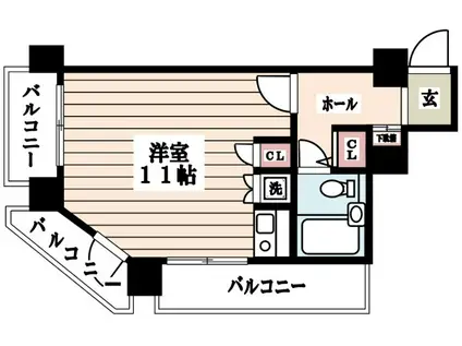 ロイヤルハイツ新宿御苑(ワンルーム/5階)の間取り写真