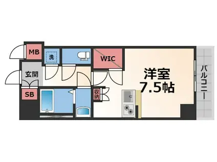 レジュールアッシュOSAKA今里駅前(1K/3階)の間取り写真