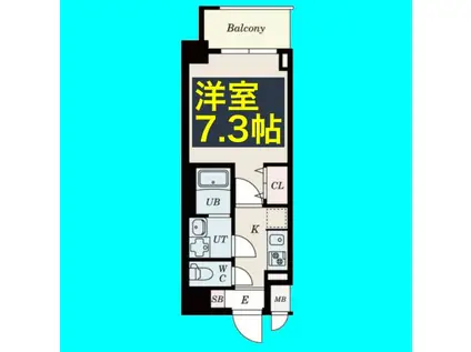 S-RESIDENCE志賀本通ノース(1K/6階)の間取り写真