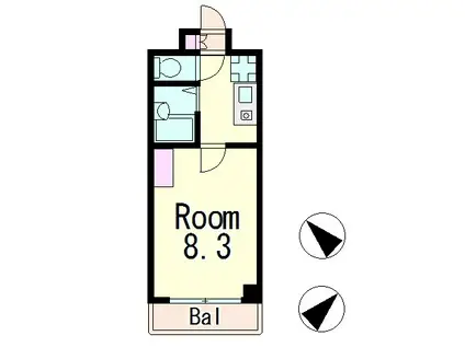 コンフォート太陽(1K/9階)の間取り写真