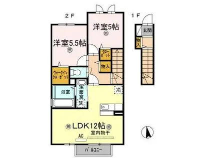 ルミナス(2LDK/2階)の間取り写真