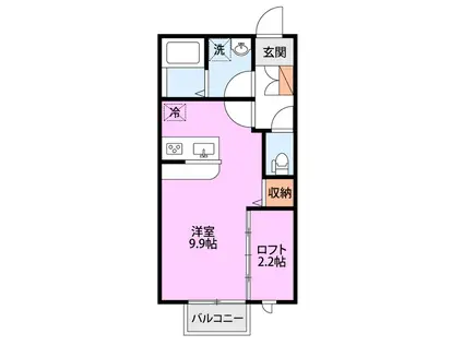 アルヴェール(ワンルーム/1階)の間取り写真