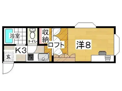 セジュール小松島(1K/1階)の間取り写真