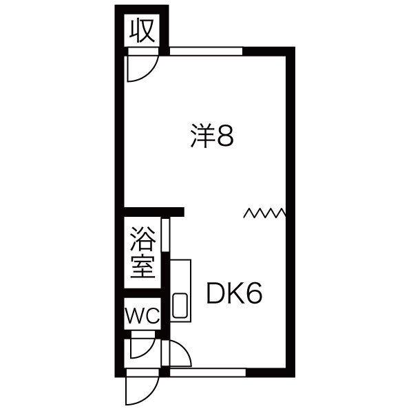 ル・パン(1DK/2階)の間取り写真