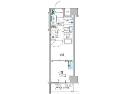 プライマル門前仲町(1DK/2階)の間取り写真