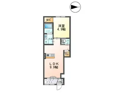 ファミール石田(1LDK/1階)の間取り写真