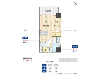 S-RESIDENCE金山EPURE(1LDK/7階)の間取り写真