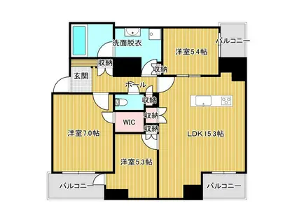 クレヴィアタワー中之島(3LDK/18階)の間取り写真