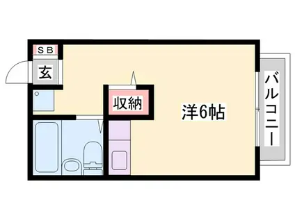 パレス苫編II番館(ワンルーム/2階)の間取り写真