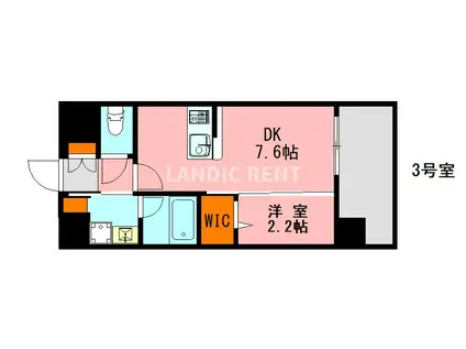 LANDIC O3152(1DK/9階)の間取り写真