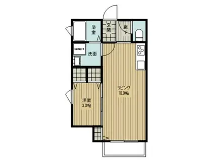 TORESGATOS吉敷町(1LDK/1階)の間取り写真