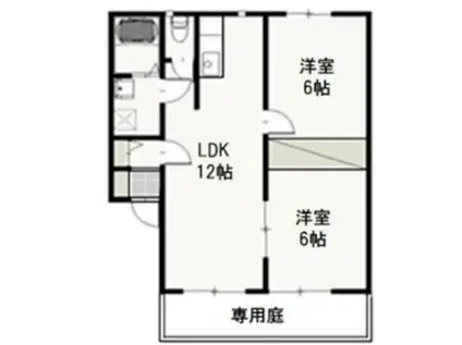サンベール(2LDK/1階)の間取り写真