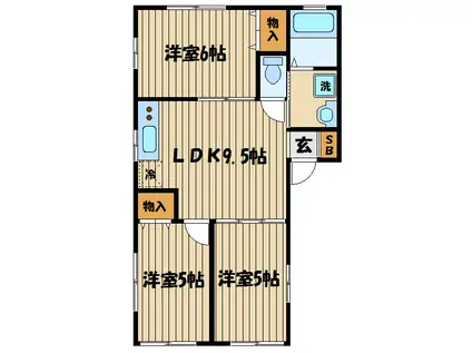 アクティブハウスC棟(3LDK/1階)の間取り写真