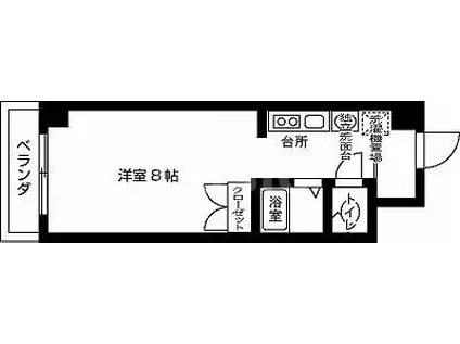 MILKY WAY(1K/4階)の間取り写真