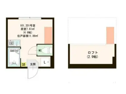 FINE RESIDENCE N17(ワンルーム/2階)の間取り写真