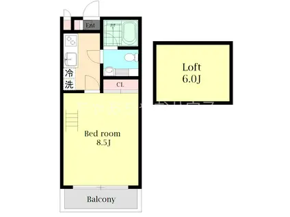 サンヴィアーレNAKAII(1K/1階)の間取り写真