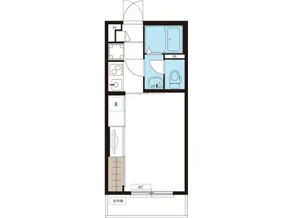 リブリ・ブラウニー 希望が丘(1K/2階)の間取り写真